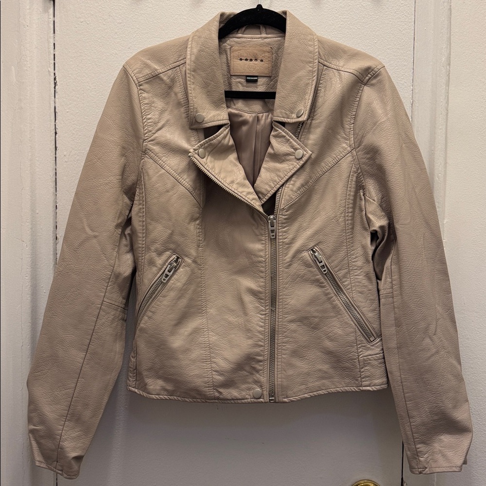 Blank NYC Cream Faux Leather Jacket